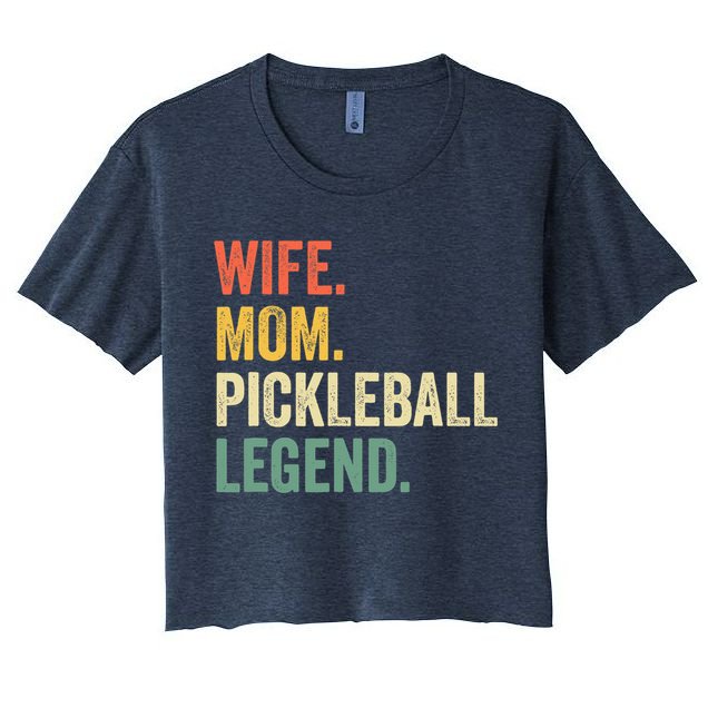 Pickleball Funny Wife Mom Legend Vintage Mother's Day Crop Top