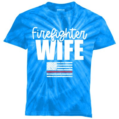 Proud Firefighter Wife Sweater Thin Red Line Wife Gift Flag Gift Kids Tie-Dye T-Shirt