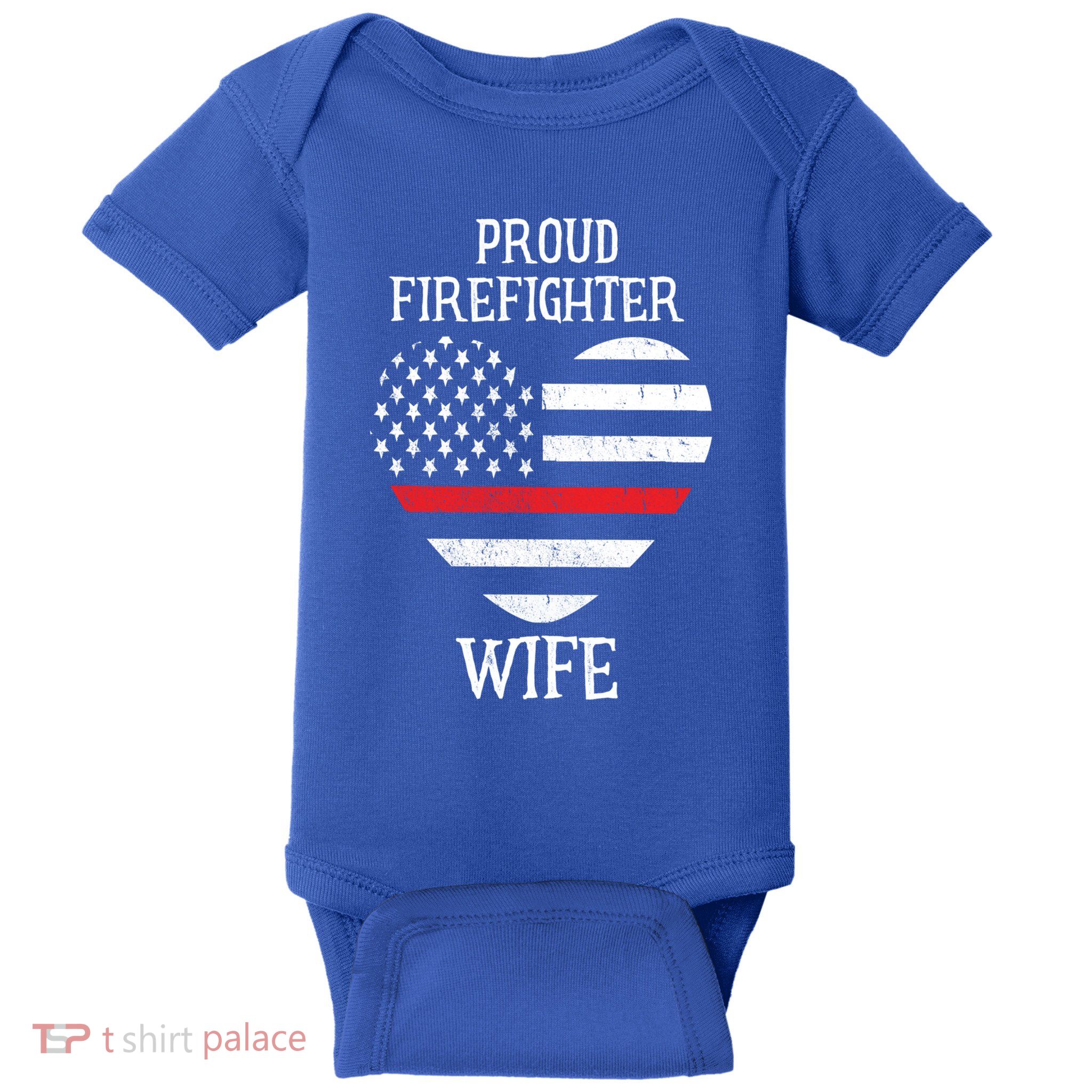 Proud Firefighter Wife Thin Red Line Heart Gift Baby Bodysuit