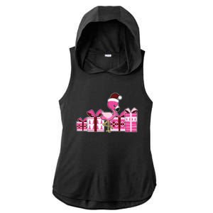 Pink Flamingo With Presents Cute Flamingo Christmas Cool Gift Ladies PosiCharge Tri-Blend Wicking Draft Hoodie Tank