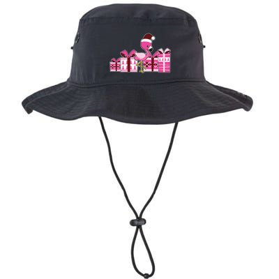 Pink Flamingo With Presents Cute Flamingo Christmas Cool Gift Bucket Hat
