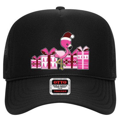 Pink Flamingo With Presents Cute Flamingo Christmas Cool Gift Trucker Hat