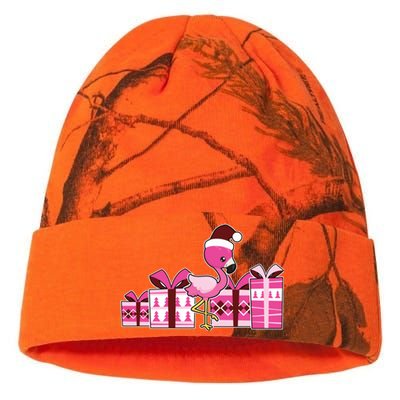 Pink Flamingo With Presents Cute Flamingo Christmas Cool Gift Kati Licensed 12" Camo Beanie