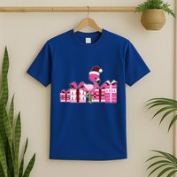 Pink Flamingo With Presents Cute Flamingo Christmas Cool Gift T-Shirt