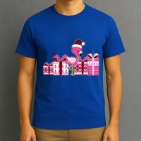 Pink Flamingo With Presents Cute Flamingo Christmas Cool Gift T-Shirt
