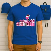 Pink Flamingo With Presents Cute Flamingo Christmas Cool Gift T-Shirt