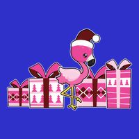 Pink Flamingo With Presents Cute Flamingo Christmas Cool Gift T-Shirt