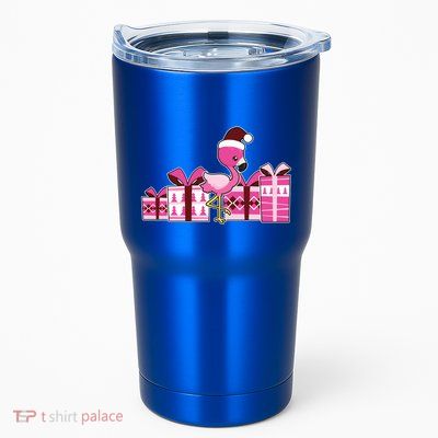 Pink Flamingo With Presents Cute Flamingo Christmas Cool Gift Tumbler