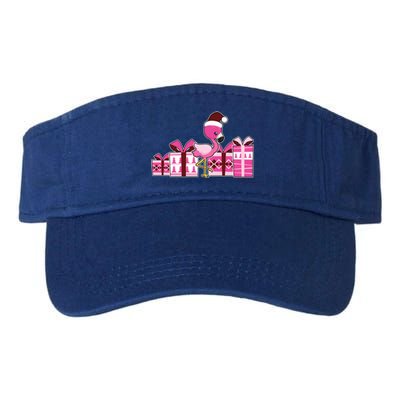 Pink Flamingo With Presents Cute Flamingo Christmas Cool Gift Valucap Bio-Washed Visor