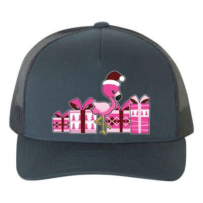 Pink Flamingo With Presents Cute Flamingo Christmas Cool Gift Yupoong Adult 5-Panel Trucker Hat