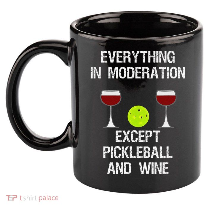 Pickleball Funny Wine 11oz C Handle Ceramic Mug