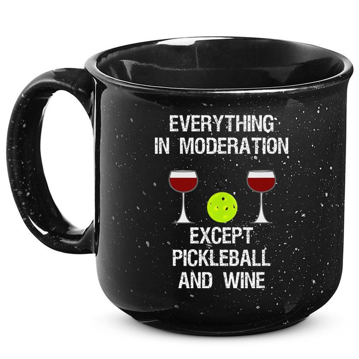 Pickleball Funny Wine 15oz Campfire Ceramic Mug