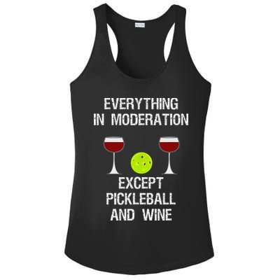 Pickleball Funny Wine Ladies PosiCharge Competitor Racerback Tank