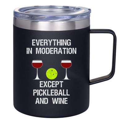 Pickleball Funny Wine 12oz Stainless Steel Coffee Mug