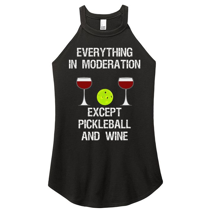 Pickleball Funny Wine Women's Perfect Tri Rocker Tank
