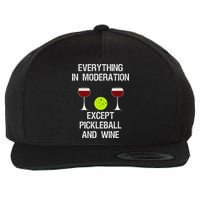 Pickleball Funny Wine Wool Snapback Cap