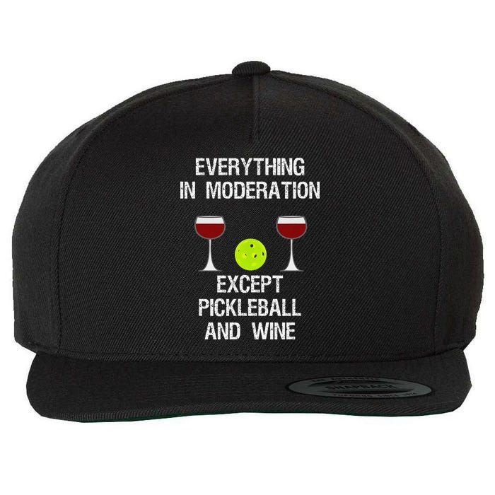 Pickleball Funny Wine Wool Snapback Cap