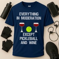 Pickleball Funny Wine Cooling Performance Crew T-Shirt