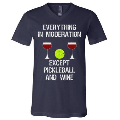 Pickleball Funny Wine V-Neck T-Shirt