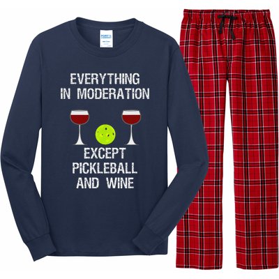 Pickleball Funny Wine Long Sleeve Pajama Set