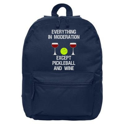 Pickleball Funny Wine 16 in Basic Backpack