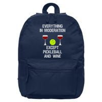 Pickleball Funny Wine 16 in Basic Backpack