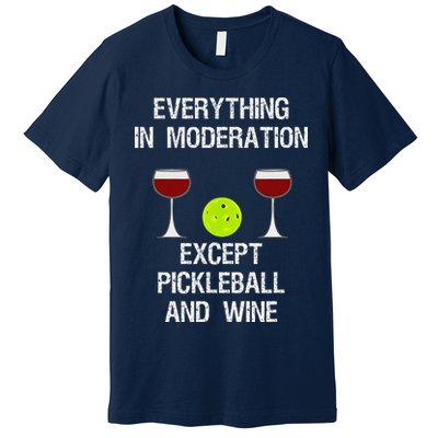 Pickleball Funny Wine Premium T-Shirt