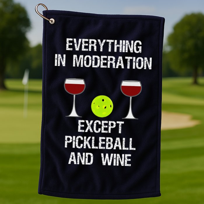 Pickleball Funny Wine Golf Towel