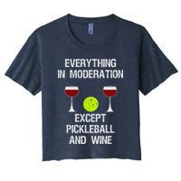 Pickleball Funny Wine Women's Crop Top Tee