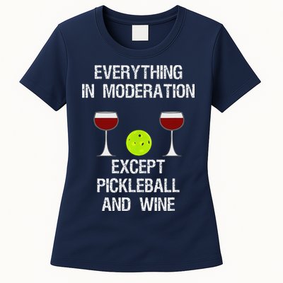 Pickleball Funny Wine Womens T-Shirt