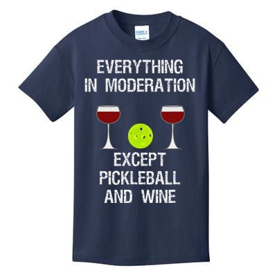 Pickleball Funny Wine Kids T-Shirt