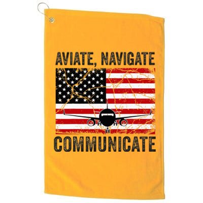 Pilot For Wo Airplane Aviation Pilots Plane Captain Platinum Collection Golf Towel