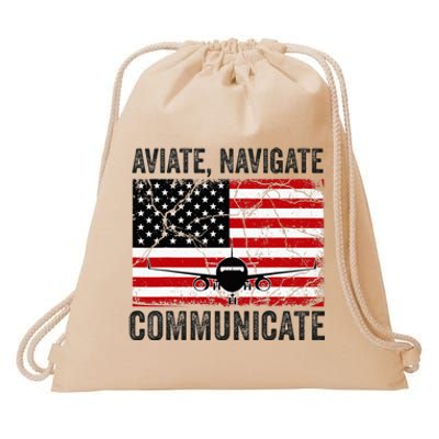 Pilot For Wo Airplane Aviation Pilots Plane Captain Drawstring Bag