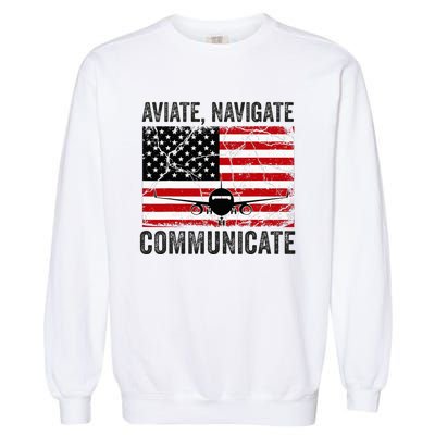 Pilot For Wo Airplane Aviation Pilots Plane Captain Garment-Dyed Sweatshirt