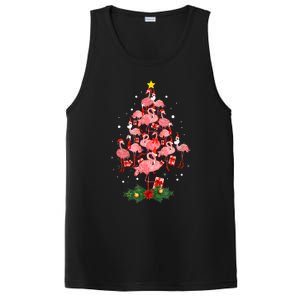 Pink Flamingo Xmas Tree Merry Flocking Christmas Gift PosiCharge Competitor Tank