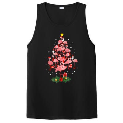 Pink Flamingo Xmas Tree Merry Flocking Christmas Gift PosiCharge Competitor Tank