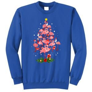 Pink Flamingo Xmas Tree Merry Flocking Christmas Gift Sweatshirt