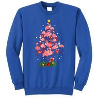 Pink Flamingo Xmas Tree Merry Flocking Christmas Gift Tall Sweatshirt