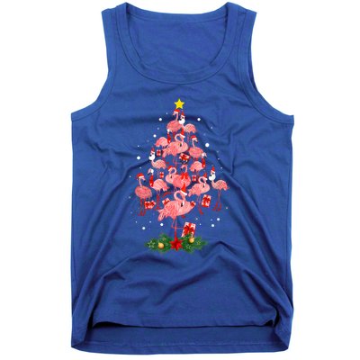 Pink Flamingo Xmas Tree Merry Flocking Christmas Gift Tank Top