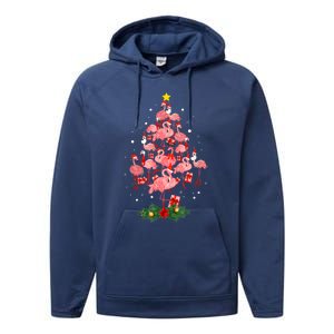 Pink Flamingo Xmas Tree Merry Flocking Christmas Gift Performance Fleece Hoodie