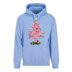 Pink Flamingo Xmas Tree Merry Flocking Christmas Gift Unisex Surf Hoodie