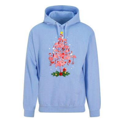 Pink Flamingo Xmas Tree Merry Flocking Christmas Gift Unisex Surf Hoodie