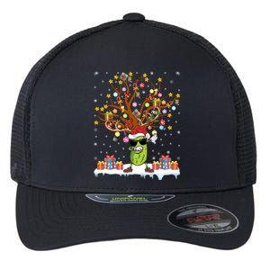 Pickle Fruit Xmas Lighting Tree Santa Pickle Christmas Tree Funny Gift Flexfit Unipanel Trucker Cap