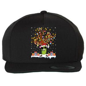 Pickle Fruit Xmas Lighting Tree Santa Pickle Christmas Tree Funny Gift Wool Snapback Cap