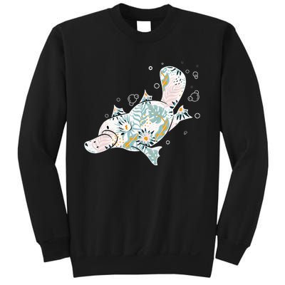 Platypus Floral Zookeeper Animal Lover Marine Biologist Sweatshirt