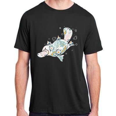 Platypus Floral Zookeeper Animal Lover Marine Biologist Adult ChromaSoft Performance T-Shirt