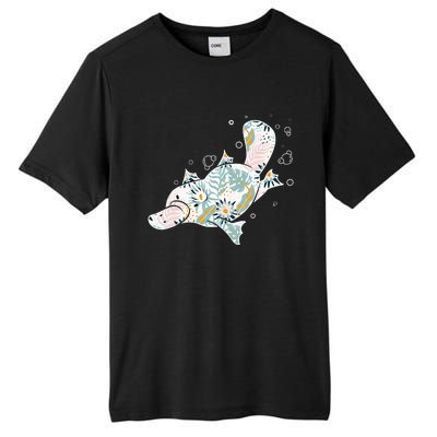 Platypus Floral Zookeeper Animal Lover Marine Biologist Tall Fusion ChromaSoft Performance T-Shirt