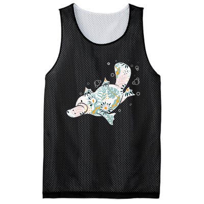 Platypus Floral Zookeeper Animal Lover Marine Biologist Mesh Reversible Basketball Jersey Tank