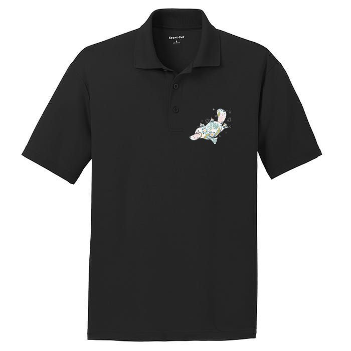 Platypus Floral Zookeeper Animal Lover Marine Biologist PosiCharge RacerMesh Polo