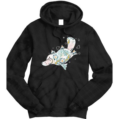 Platypus Floral Zookeeper Animal Lover Marine Biologist Tie Dye Hoodie